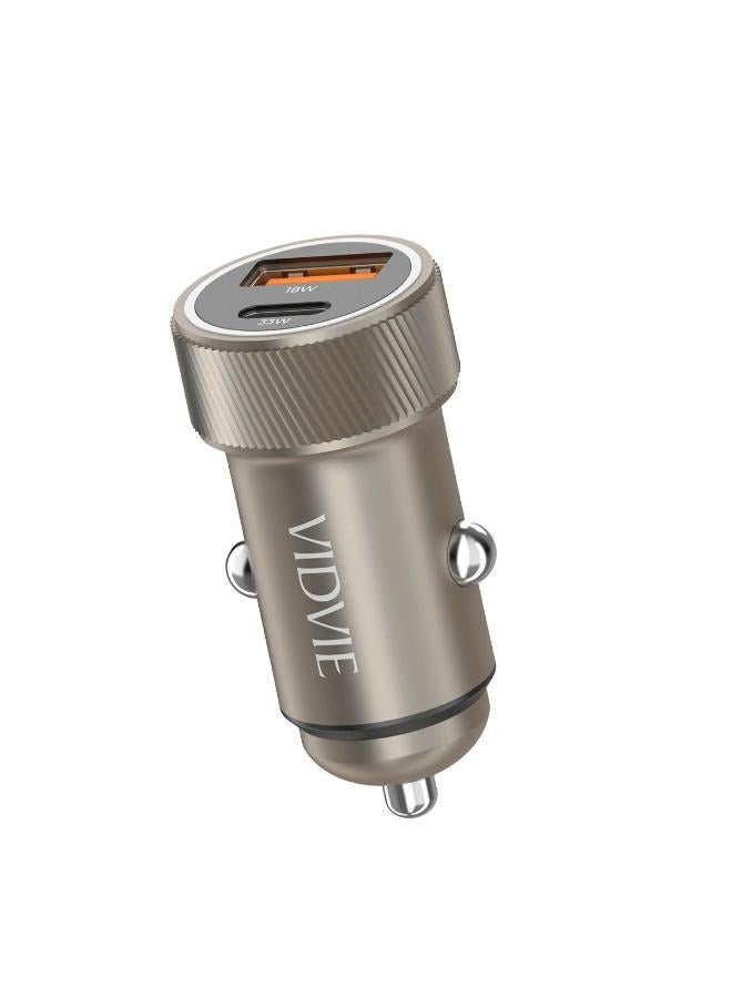 Vidvie 33W Mini Fast Charger Car Charger with Type C to Lightning Cable