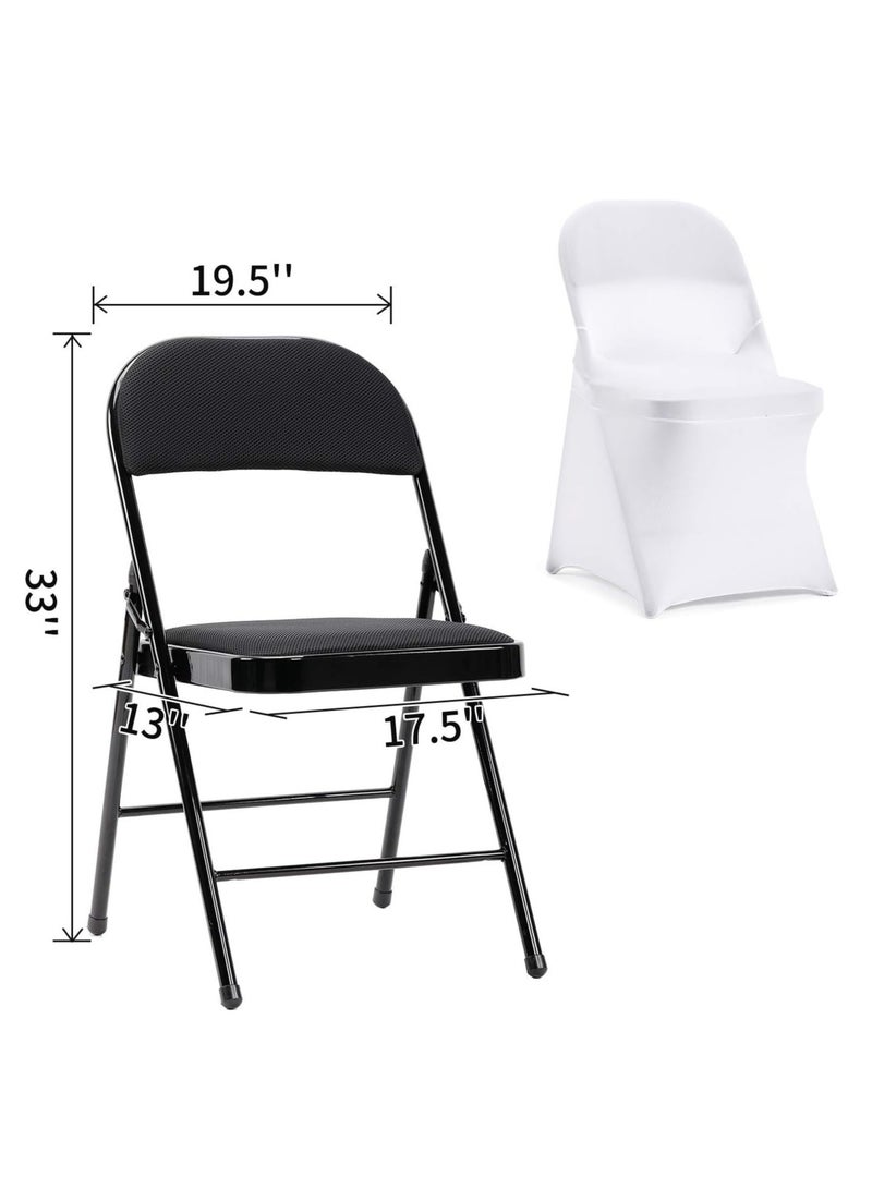 Meetion Stretch Spandex Folding Chair Cover for Wedding Party Dining Banquet Event (White,12pcs)  - Image 4