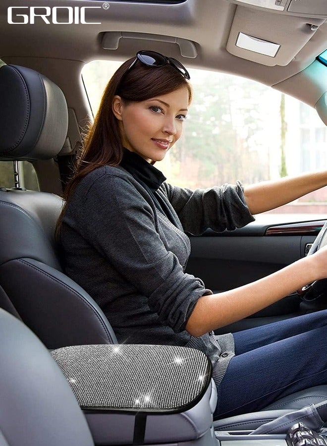 GROIC Universal Bling Car Armrest Cover Diamond Auto Center Console Cover Protector Arm Rest Cushion Pads Car Interior Decor Accessories - Image 5