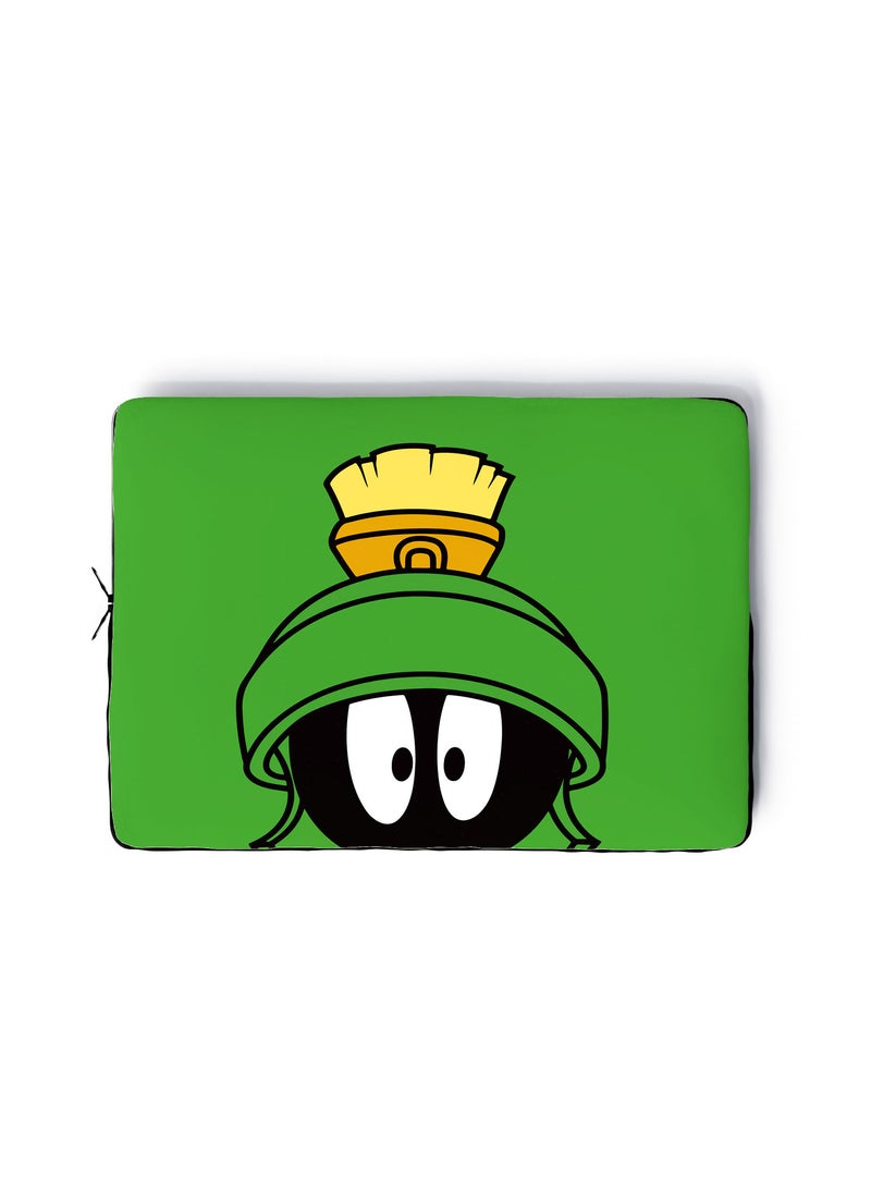 LOUD UNIVERSE Laptop Sleeve 15 inch Marvin the Martian Looney Tunes Green 90s Kid Nostalgia Tablet Sleeve - Image 1