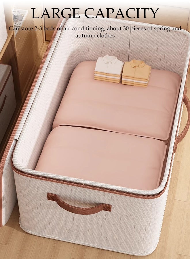 DUNISO 2 Pcs Storage Box with Lock，Foldable Clothing Storage Boxes with Zippers＆Handles，Washable Thickened and Wear-resistant Clothes Storage Bins,Sturdy and Durable，for Organizing Clothes, Quilts,Sheets, Toys, Books,38*26*16cm - Image 3