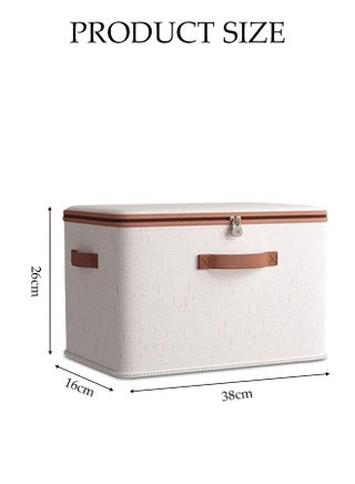 2 Pcs Storage Box with Lock，Foldable Clothing Storage Boxes with Zippers＆Handles，Washable Thickened and Wear-resistant Clothes Storage Bins,Sturdy and Durable，for Organizing Clothes, Quilts,Sheets, Toys, Books,38*26*16cm - view 2