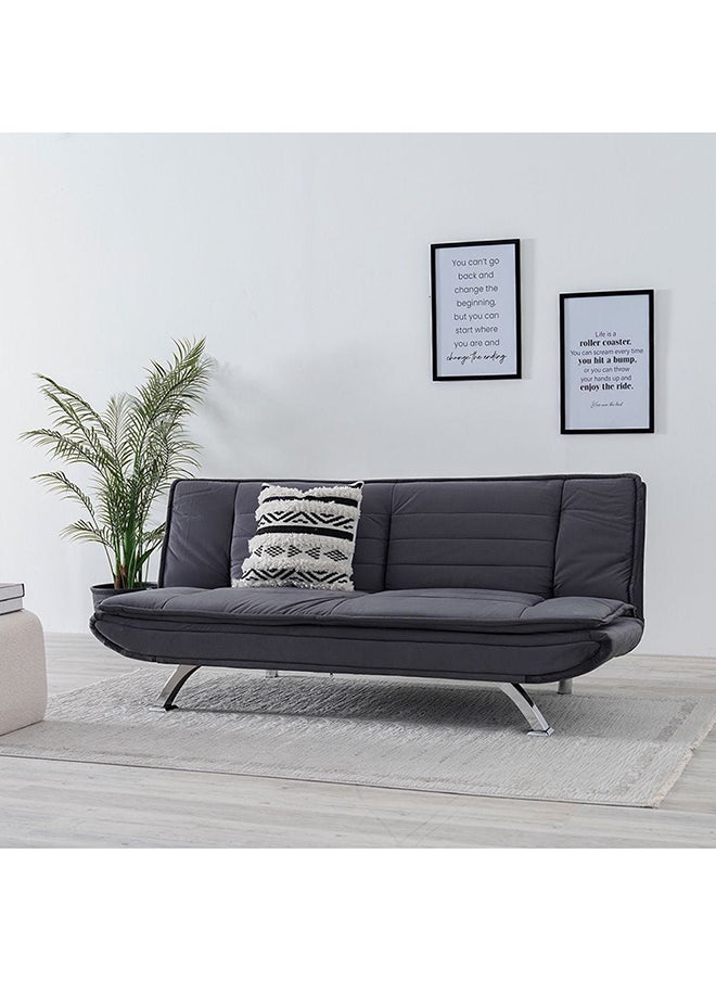 DANUBE HOME Flex 3 Seater Fabric Sofa Bed Convertible Sleeping Sofabed Comfortable Living Room Furniture L 184x88x84 cm Grey  - Image 2