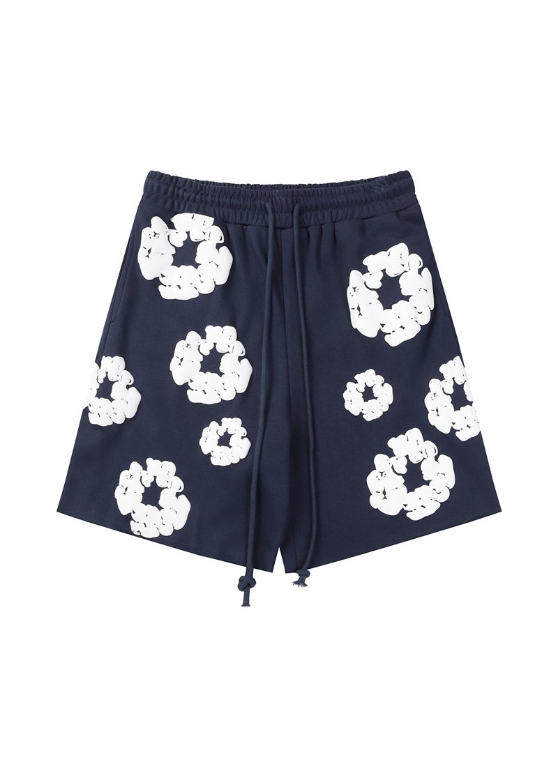 Generic - American Style Wood Cotton Foam Mens Shorts Hip Hop Casual Pants Spring Summer Trendy Brand High Street For Men navy blue - Image 1