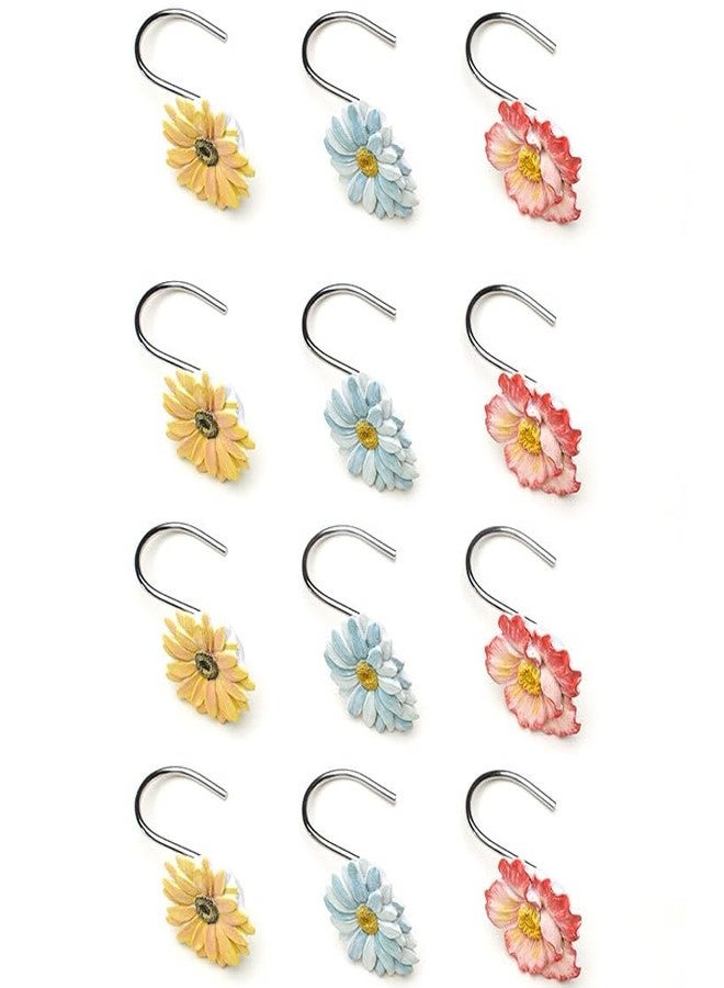 The Lakeside Collection Farm Fresh Flowers Bath Collection - Set of 12 Shower Hooks - Image 1