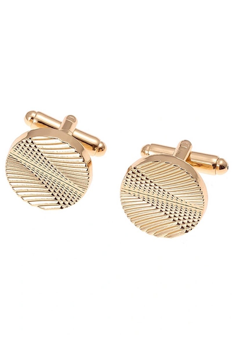 Diagonal striped pattern cufflinks, 2 PCS in One Set Alloy Jewelry Specially Design for Men's Shirt Wedding Business Gift with Delicate Package Box, 2 Colors for Selection  - Image 1
