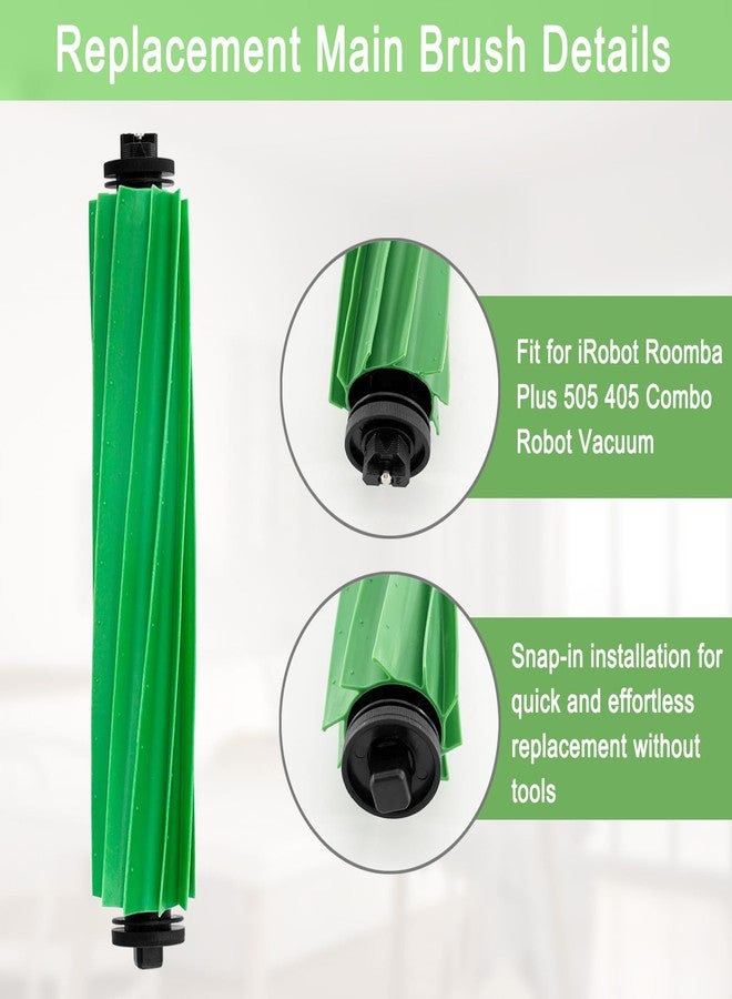 مجموعة قطع غيار وإكسسوارات MalhSlix للمكنسة الروبوتية iRobot Roomba Plus 505 405 Combo، تتضمن: فرشاتين دوارتين، 6 وسادات مسح، 6 فلاتر، 8 فرش جانبية، و8 أكياس مكنسة كهربائية - Image 3