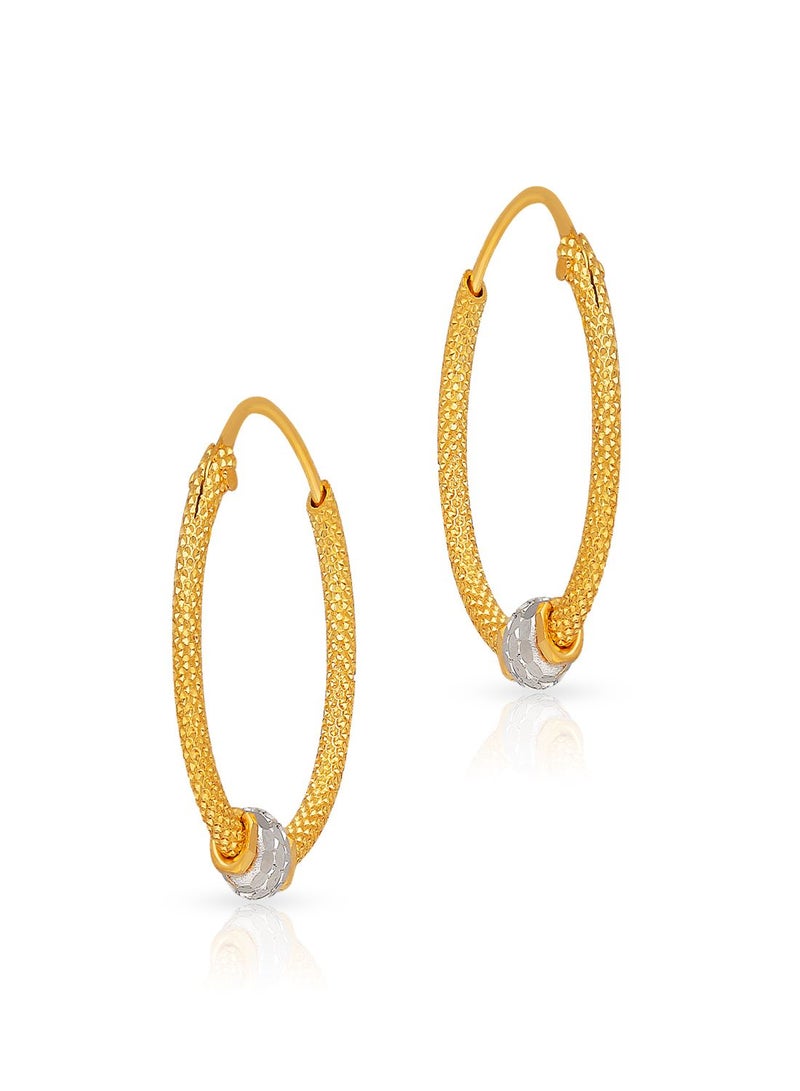 Malabar Gold and Diamonds 22 Karat 916 Purity Hoops & Bali Gold Earrings NVER003T - Image 1