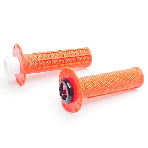 APE RACING Anti-Slip Lock on Twist Throttle Handlebar Grips for Motorcycle Dirt bike Motocross (Orange) - Image 2