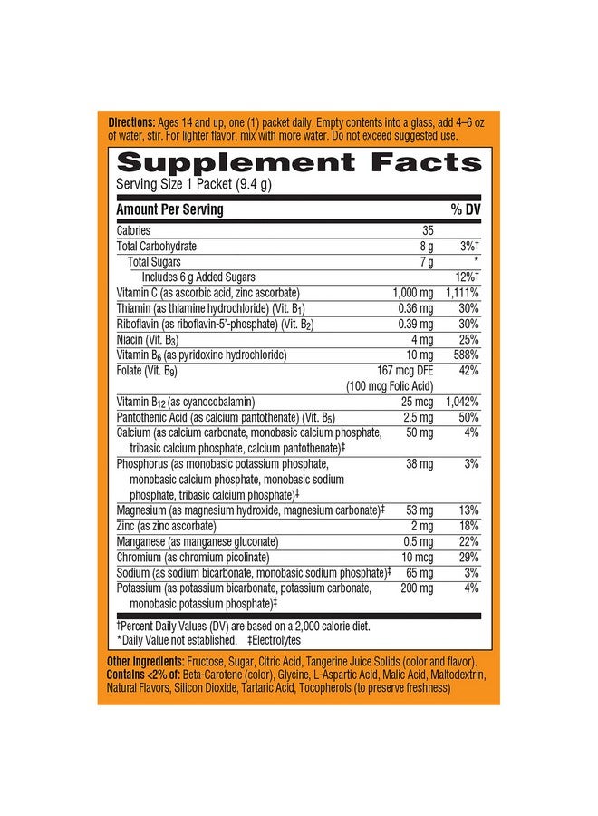 Emergen-C Emergen-C Dietary Supplement with 1000mg Vitamin C (Tangerine Flavor, 10-Count 0.33 oz. Packets, Pack of 3) - Image 3
