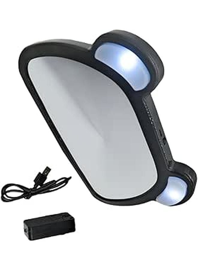 مرآة الرؤية الخلفية قابلة لإعادة الشحن عبر USB مع إضاءة LED وزاوية قابلة للتعديل لسلامة المقعد الخلفي في السيارة - Image 1