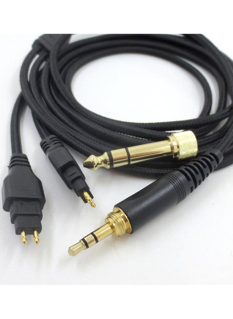 VKL [ترقية] كابل صوت بديل متوافق مع Se-nn-he-is-er HD650، HD600، HD580، HD660S، HD58X، HD565، HD545، HD535، Massdrop HD6XX سماعات رأس مضفرة من النايلون 1.2 متر/4 أقدام (أسود)  - Image 1