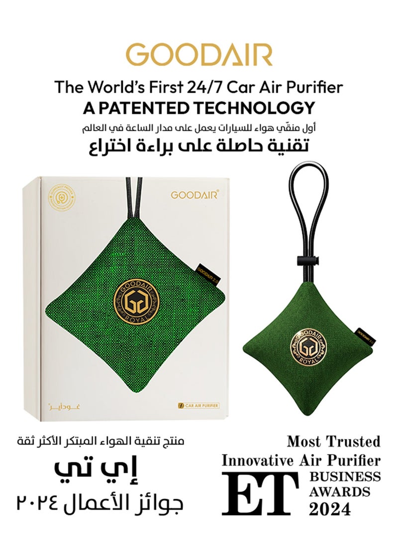 Non-Electric Car Air Purifier with Activated Carbon - Forest Green - Image 1