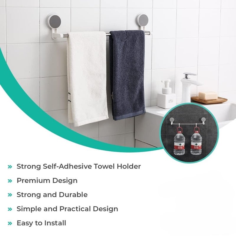 LANLOY Stainless Steel Wall-Mounted Towel Bar-Self-Adhesive Magic Sticker Napkin Holder for Bathroom & Kitchen - Image 3
