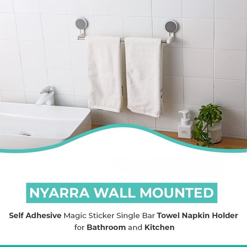 LANLOY Stainless Steel Wall-Mounted Towel Bar-Self-Adhesive Magic Sticker Napkin Holder for Bathroom & Kitchen - Image 4