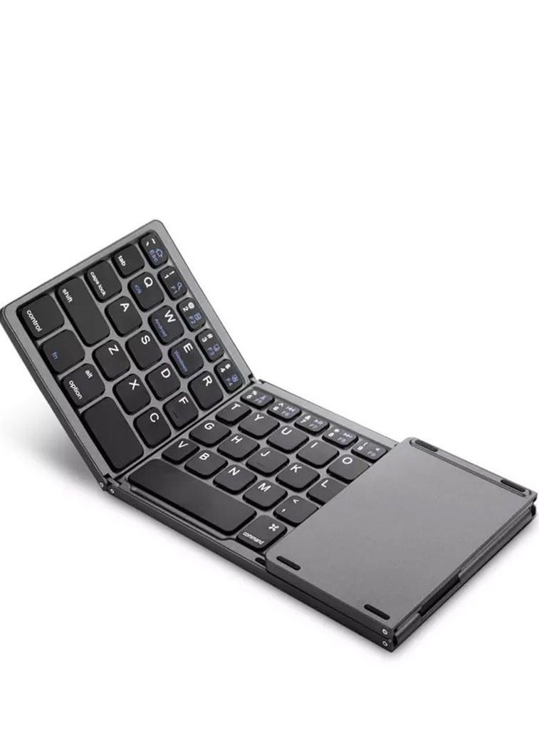 Bluetooth Fordable Ultra Slim Keyboard With Touch pad Grey/Black - Image 2