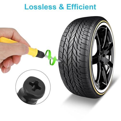 Linkstyle 60PCS Tire Plug Kit, Tire Repair Rubber Nails, Vacuum Tyre Repair Screws Fast Repair Kit with a Box, Screwdriver, for Car Motorcycle Truck ATV Tire Puncture Repair - Image 5