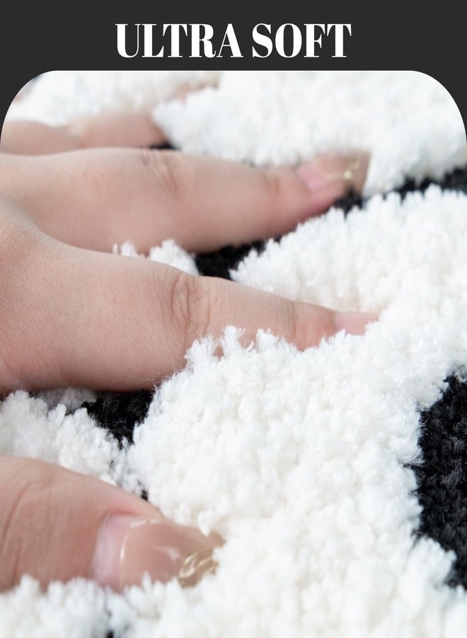 UNIBATH You Look Good Bath Mat Black and White Bathroom Rugs Funny Cute Bathroom Decor Preppy Small Cool Rug Non Slip Microfiber Washable Absorbent Shower Rug, 25”x21” - Image 5