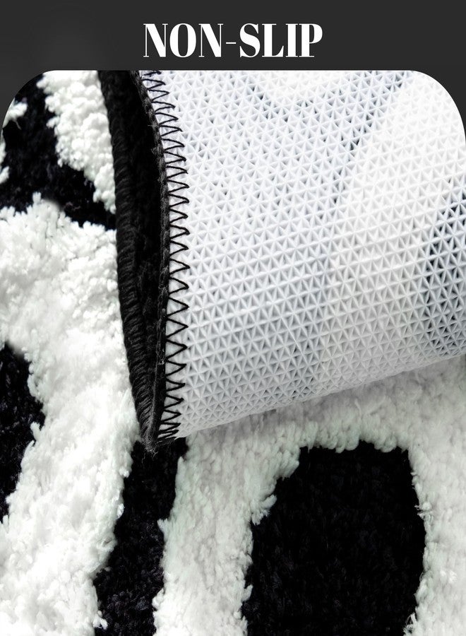 UNIBATH You Look Good Bath Mat Black and White Bathroom Rugs Funny Cute Bathroom Decor Preppy Small Cool Rug Non Slip Microfiber Washable Absorbent Shower Rug, 25”x21” - Image 4