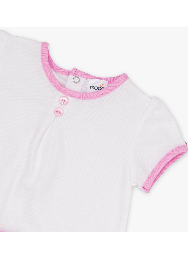 MOON 100% Cotton Top & Bloomer 3-6M Pink - Pink Stripes - Image 3