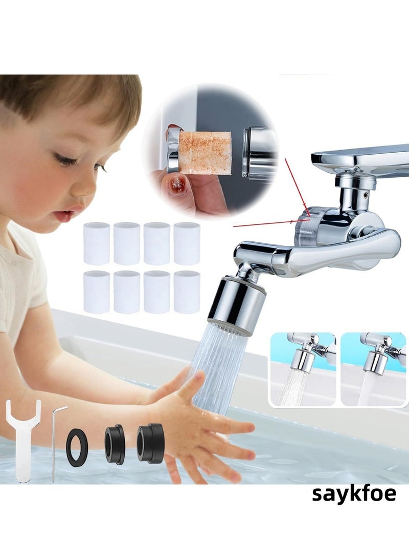 saykfoe Water Filter for Sink Faucet,1080° Rotating Tap Extender with 2 Water Outlet Modes, Relieve Dry, Rough&Itchy Senstive Skin for Bathroom Face Wash - Suitable for Home Kitchen & Bathroom - Image 1