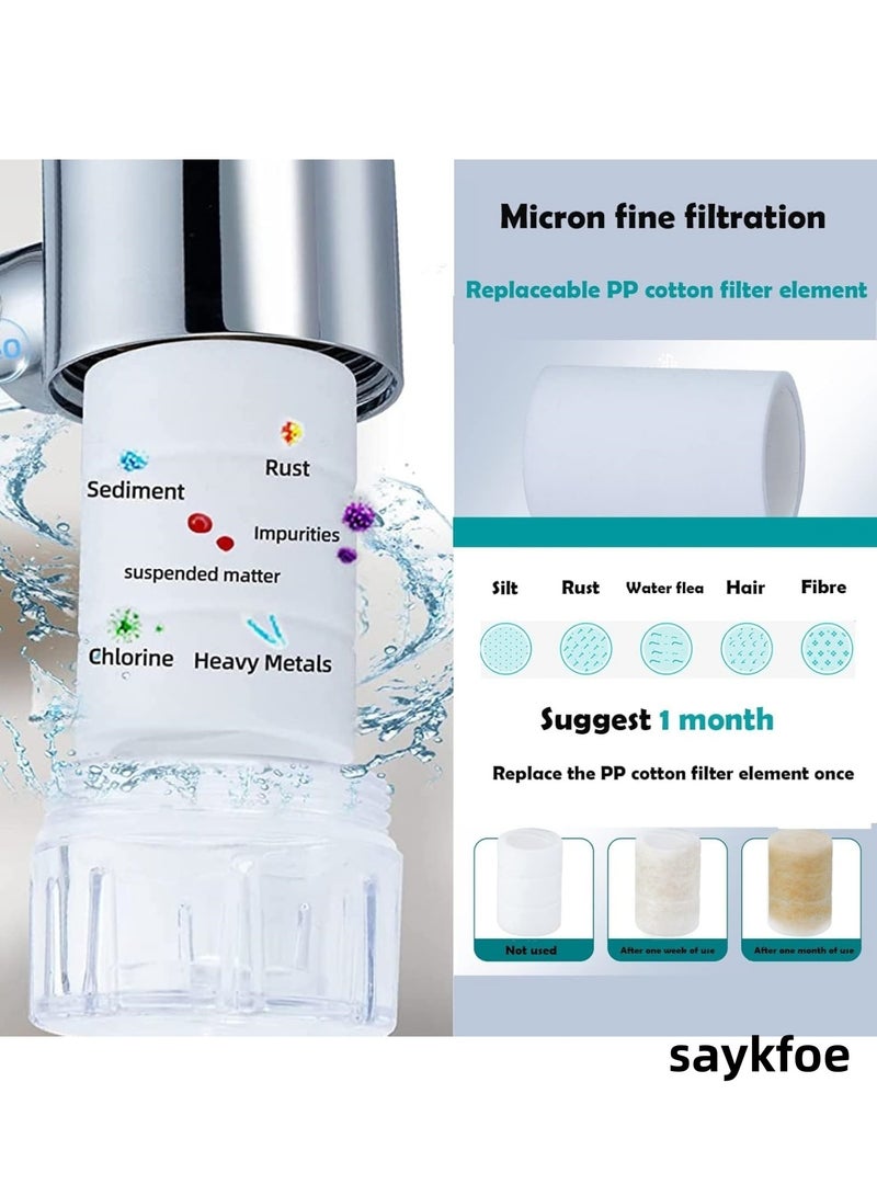 saykfoe Water Filter for Sink Faucet,1080° Rotating Tap Extender with 2 Water Outlet Modes, Relieve Dry, Rough&Itchy Senstive Skin for Bathroom Face Wash - Suitable for Home Kitchen & Bathroom - Image 5