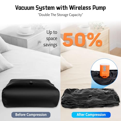 Zurligi Vacuum Bags for Travel with Pump, Vacuum Compression Bag with Adjustable Shoulder Strap, IP67 Reusable Vacuum Packing Cubes for Luggage, Backpack, Suitcase, Yoga, Swim, Beach - Image 3