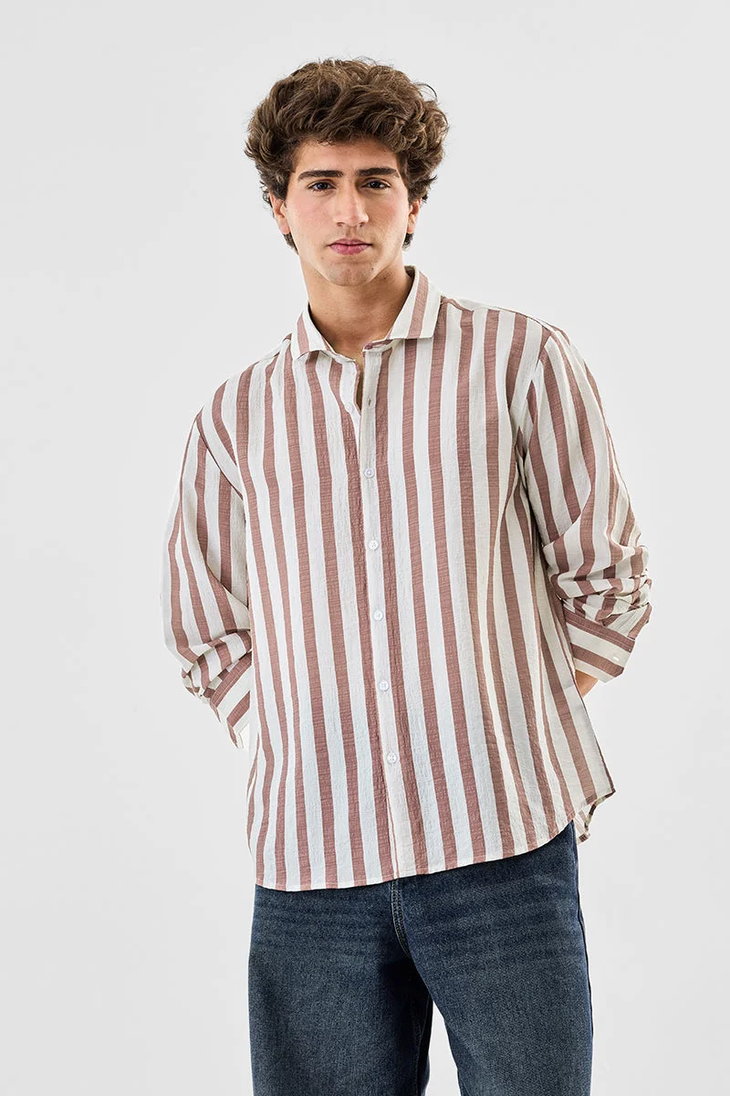 SNITCH Crushed Regular Fit Stripes Shirt