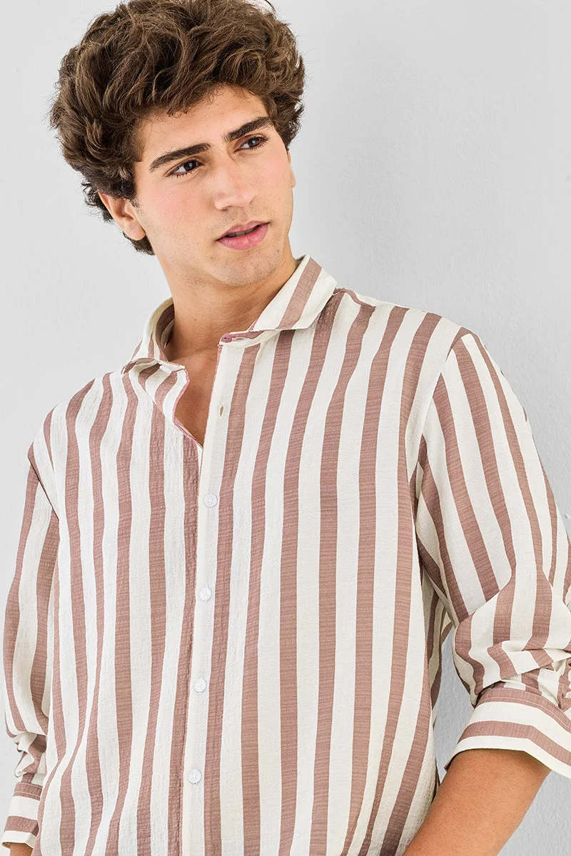 SNITCH Crushed Regular Fit Stripes Shirt