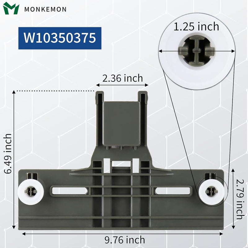 Monkemon 2 Packs W10350375 UPGRADED Replacement Top Rack Replace for kenmore whirlpool Dishwasher Parts, Replace W10712395 AP5957560, Dishwasher Upper Rack Parts Fit for WDT730PAHZ0 WDTA50SAHZ0 WDT970SAHZ0 - Image 5