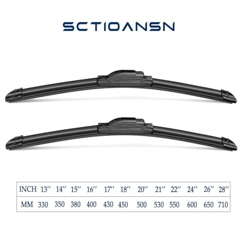 SCTIOANSN OEM Quality 22" + 22" 2pcs Wiper Blades for Cadillac Escalade 2002-2019, Lincoln Navigator 2008-2020, Ford Crown Victoria 1994-2009, Automotive Replacement Windshield Wiper Blades- (J-HOOK) - Image 4