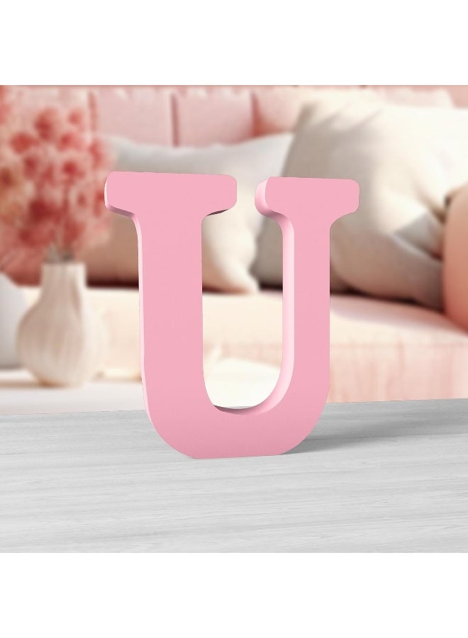 TPGP 6 Inch Pink Wood Letters For Wall Decor - Image 1