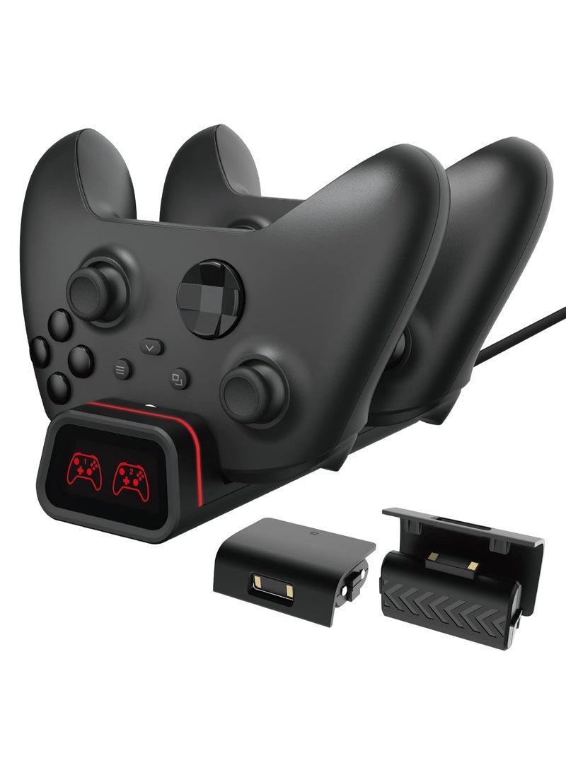 DOBE Dobe Dual Controller Charging Dock & Battery Pack - Black (Xbox Series)  - Image 1