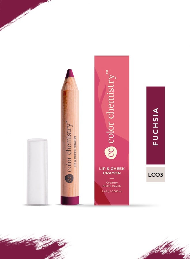 Color Chemistry Fuchsia Lip And Cheek Crayon - 2.49 g, Vegan, Ultra-Matte, Non-Drying, Pigmented And Long-Stay Lipstick, Multi-Use Lip Crayon - Image 5