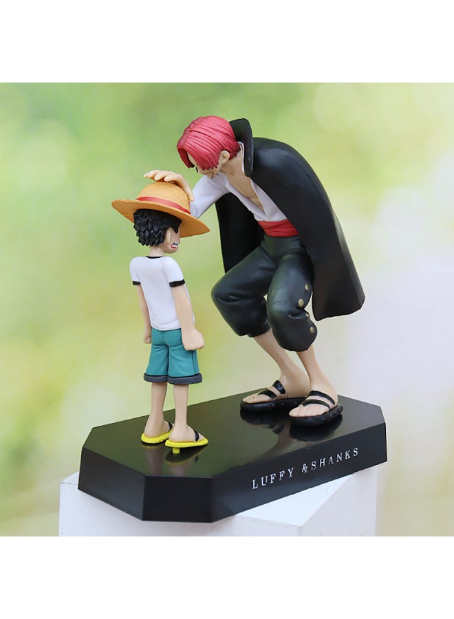One Piece Cartoon Hand-made Straw Hat Luffy Red Hair Xiangks Touch Head Model Decoration Peripheral Chassis Decoration Hair Generation-Color:Luffy Shanks  - Image 2