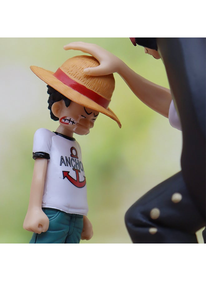 One Piece Cartoon Hand-made Straw Hat Luffy Red Hair Xiangks Touch Head Model Decoration Peripheral Chassis Decoration Hair Generation-Color:Luffy Shanks  - Image 3