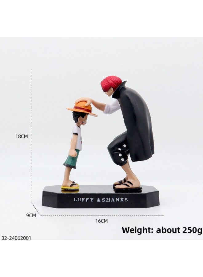 One Piece Cartoon Hand-made Straw Hat Luffy Red Hair Xiangks Touch Head Model Decoration Peripheral Chassis Decoration Hair Generation-Color:Luffy Shanks  - Image 5