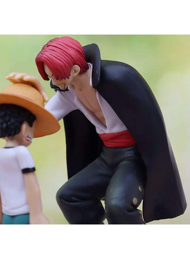 One Piece Cartoon Hand-made Straw Hat Luffy Red Hair Xiangks Touch Head Model Decoration Peripheral Chassis Decoration Hair Generation-Color:Luffy Shanks  - Image 4