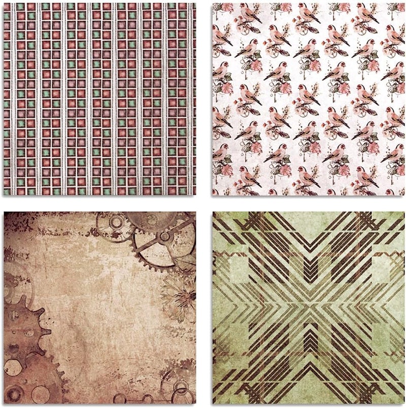 DESEACO Vintage Steampunk & Bohemian Scrapbook Paper Pad - 6x6 Inch Single-Sided Craft Paper for Junk Journals, Card Making, Decoupage, and DIY Projects - Image 4