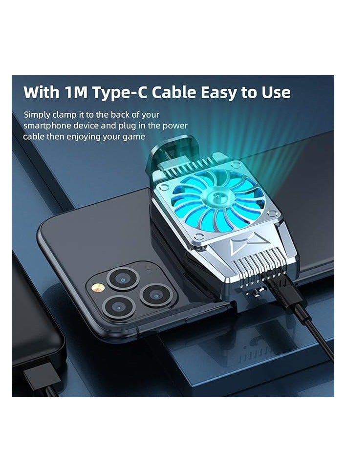 بروماس مبرد الهاتف بمشبك خلفي من بروماس، مبرد الهاتف للألعاب المحمولة، تبريد مروحة تبريد الهاتف الذكي، هاتف بعرض 7 سم - 10 سم للبث المباشر والفيديو وألعاب الهاتف المحمول (Y23) - Image 3