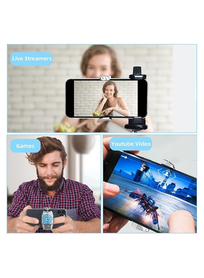 بروماس مبرد الهاتف بمشبك خلفي من بروماس، مبرد الهاتف للألعاب المحمولة، تبريد مروحة تبريد الهاتف الذكي، هاتف بعرض 7 سم - 10 سم للبث المباشر والفيديو وألعاب الهاتف المحمول (Y23) - Image 4