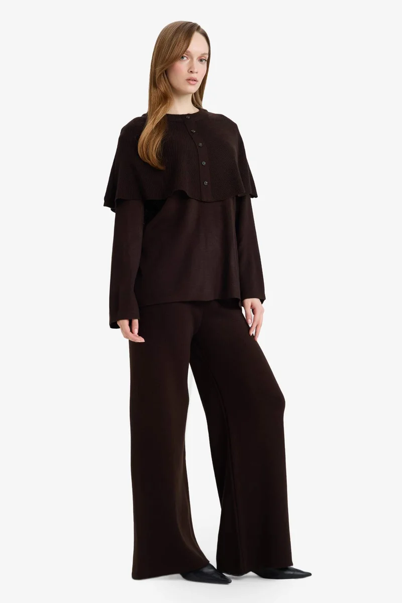 ديفاكتو Wide Leg Knitwear Trousers