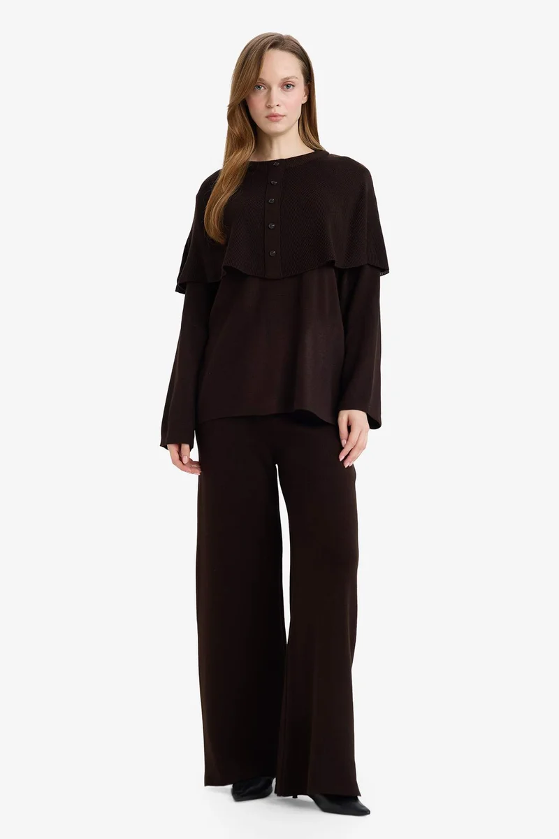 ديفاكتو Wide Leg Knitwear Trousers