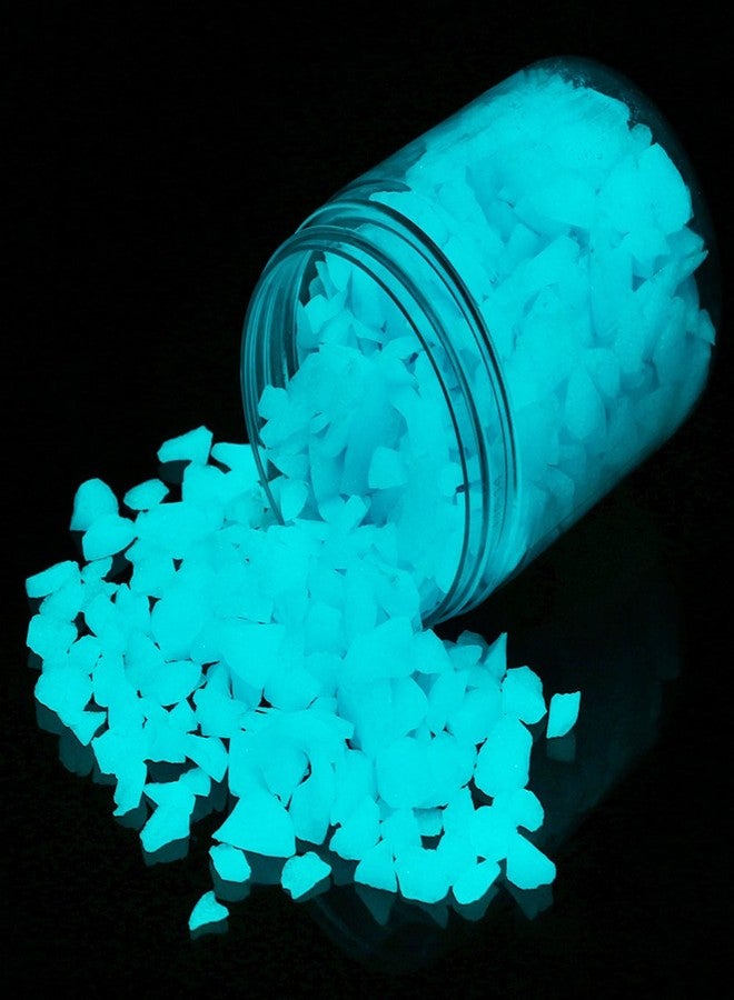 Shiny Stone Glow in The Dark Aquarium Neon Gravel Sand, Decorative Rocks for Fish Tank and Fairy Garden, Home Dec,305g/0.67lbs (5-8mm, Blue) - Image 1