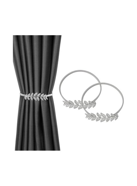Curtain Alloy Elasticity Curtains Loops Curtain Clips Rope Back Curtain Holder Buckles Curtain Binder Curtain Holder for Home Decoration Cafe Office Pack of 2pcs