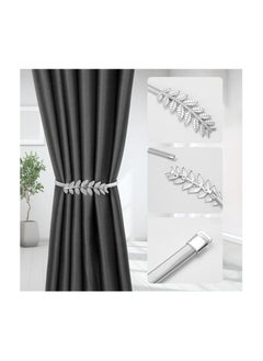 Spaceshoop Curtain Alloy Elasticity Curtains Loops Curtain Clips Rope Back Curtain Holder Buckles Curtain Binder Curtain Holder for Home Decoration Cafe Office Pack of 2pcs  - Image 2