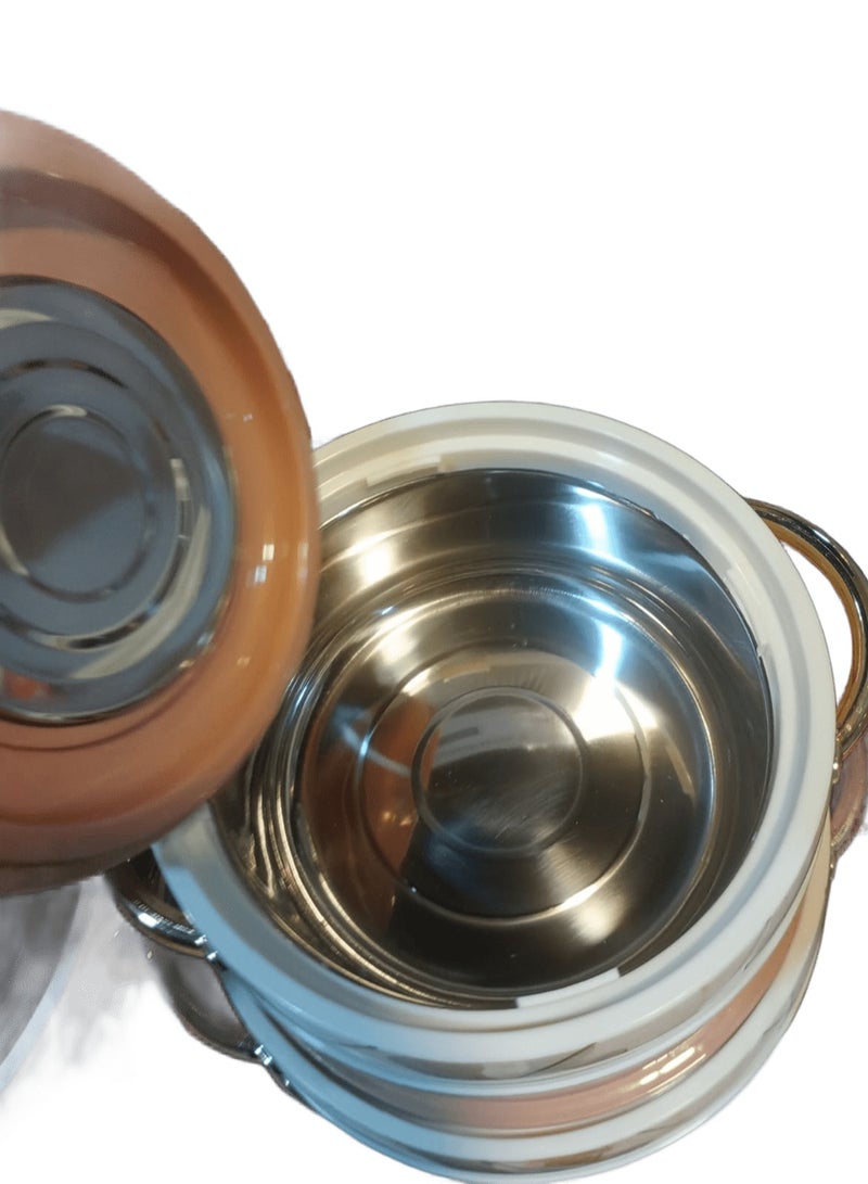 DELCASA 3Pc Casserole Set SS Inner 1.3+2.25+2.95L Twist Lock - Image 5
