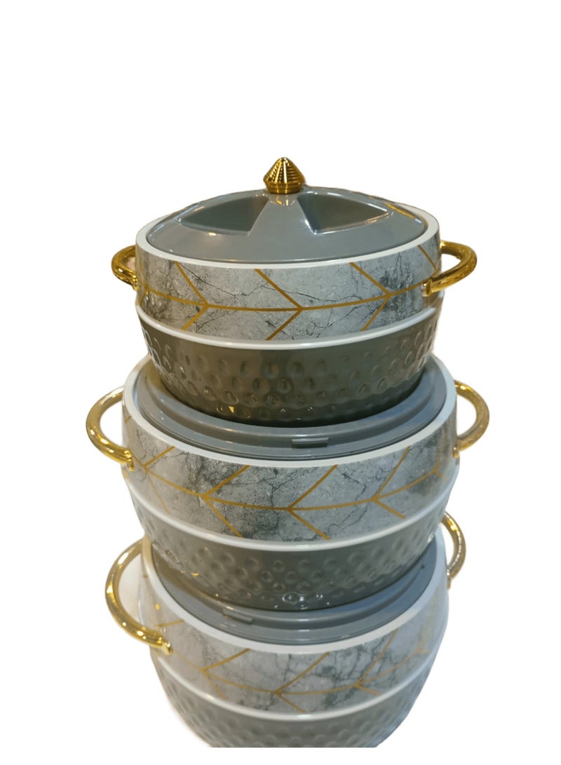 DELCASA 3Pc Casserole Set SS Inner 1.3+2.25+2.95L Twist Lock - Image 2