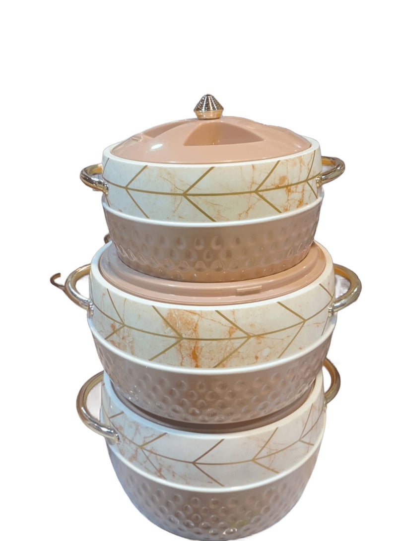 DELCASA 3Pc Casserole Set SS Inner 1.3+2.25+2.95L Twist Lock - Image 1