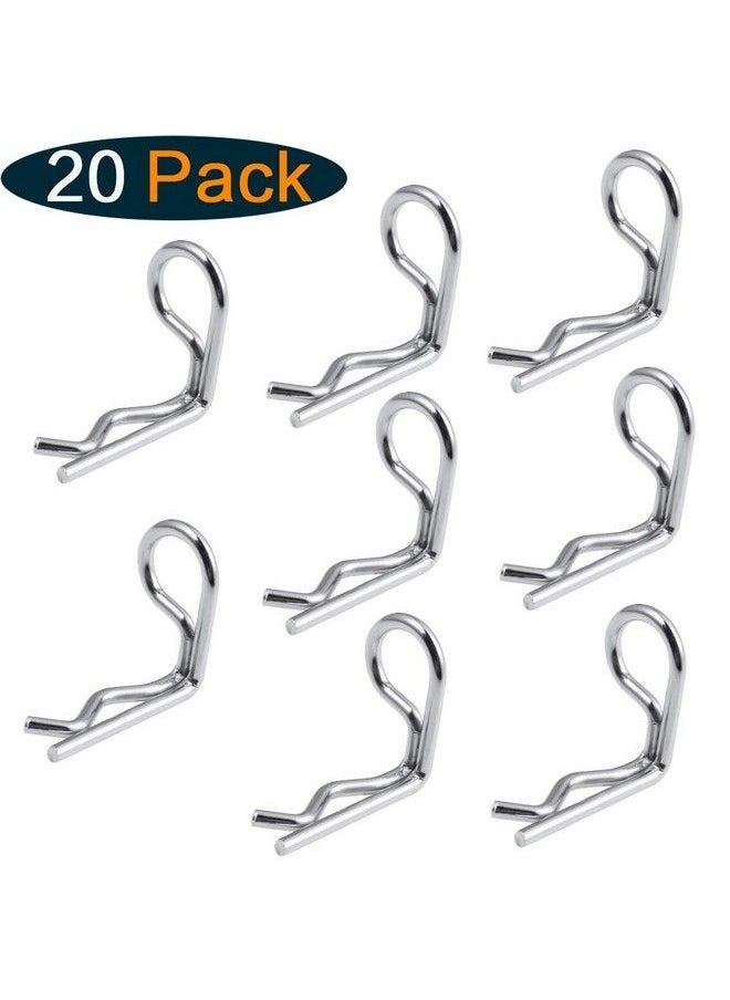 Rc Body Clips 90 Degree Angle Springy Pins For All 1/8 Scale & Traxxas 1/10 Slash Vxl Rustler Stampede Trx 4 Car Crawler Truck Buggy Drift Touring (20 Pack) (Sliver)